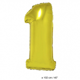 Folienballon 100cm Zahl 1 Farbe Gold