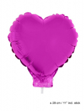 Folienballon: Herzform, fuchsia, 28cm