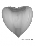 Folienballon: Herzform, silber, 80*75 cm