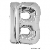 Folienballon 100cm Buchstabe B Farbe Silber