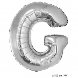 Folienballon 100cm Buchstabe G Farbe Silber